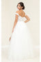 May Queen MQ2053B Glitter Off-Shoulder Ivory Wedding Gown