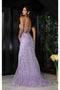 May Queen MQ2054 Spaghetti Strap High Slit Long Gala Gown