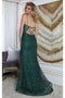 May Queen MQ2054 Spaghetti Strap High Slit Long Gala Gown