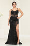 May Queen MQ2055 Sequin Corset Lace Embellished Prom Gown