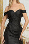 May Queen MQ2056 Off-Shoulder Taffeta High Slit Formal Long Gown