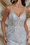 May Queen MQ2060 V-Neck Glitter Embellished Short Prom Dress