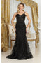 May Queen MQ2061 Glitter Embellished V-Neck Long Pageant Dress