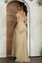 May Queen MQ2063 Off-Shoulder Ruched Mother of the Bride Dress