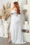 May Queen MQ2063 Off-Shoulder Ruched Mother of the Bride Dress