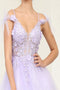 May Queen MQ2066 Sheer Bodice Floral Embellished Short Graduation Dress