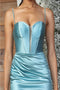 May Queen MQ2074 Sweetheart Satin Short Corset Dress with See-Through Side Panel