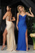 May Queen MQ2078 Spaghetti Strap V-Neck Glitter Long Gala Dress
