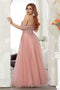 May Queen MQ2079 Off-Shoulder Shimmering Glitter A-Line Long Prom Gown