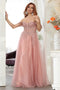 May Queen MQ2079 Off-Shoulder Shimmering Glitter A-Line Long Prom Gown