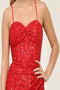 May Queen MQ2085 Sweetheart Sequin Corset Cocktail Dress