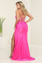 May Queen MQ2088 Sweetheart Beaded Prom Gown with High Slit