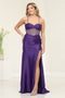 May Queen MQ2088 Sweetheart Beaded Prom Gown with High Slit