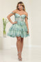 May Queen MQ2094 Sweetheart A-Line Glitter Short Prom Dress