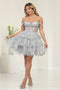 May Queen MQ2094 Sweetheart A-Line Glitter Short Prom Dress