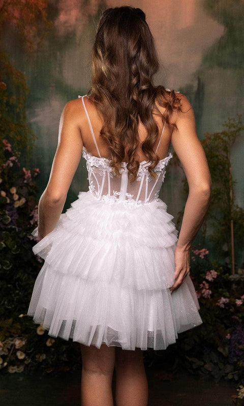 May Queen MQ2097 Floral A-Line Cocktail Dress with Elegant Silhouette