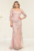 May Queen MQ2101 Embellished 3/4 Sleeve Formal MOB Dress