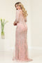 May Queen MQ2101 Embellished 3/4 Sleeve Formal MOB Dress