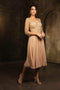 May Queen MQ2108 Tea-Length Illusion V-Neck Dress