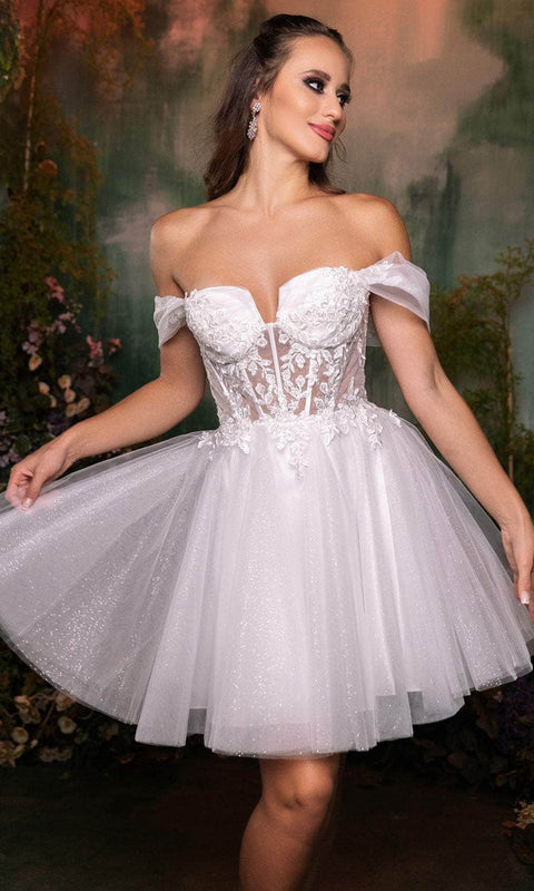 May Queen MQ2117 Floral A-Line Cocktail Dress with Elegant Silhouette