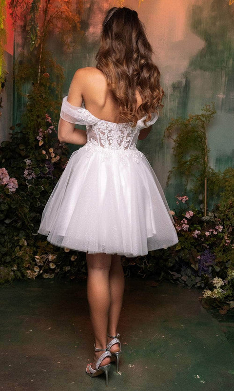 May Queen MQ2117 Floral A-Line Cocktail Dress with Elegant Silhouette