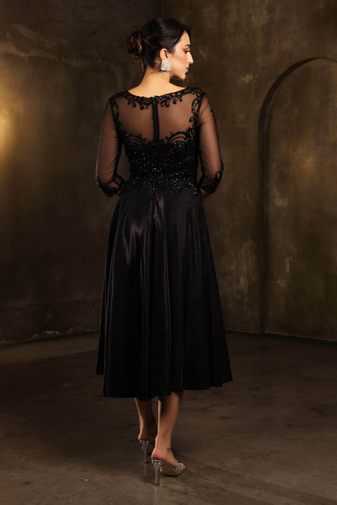 Mother of the Bride  Tea-Length Glitter Dress May Queen MQ2124
