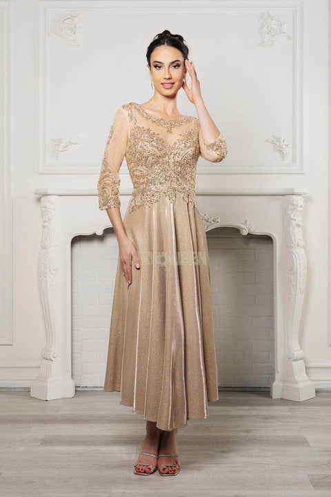 Mother of the Bride  Tea-Length Glitter Dress May Queen MQ2124