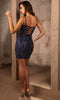 Embellished Plunging V-Neck Cocktail Dress By May Queen MQ2128 -
