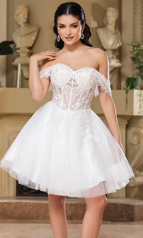 May Queen MQ2129 Floral A-Line Cocktail Dress with Elegant Silhouette