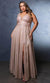 May Queen MQ2137 - Sleeveless V-Neckline Prom A line Gown