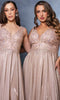 May Queen MQ2137 - Sleeveless V-Neckline Prom A line Gown