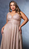 May Queen MQ2137 - Sleeveless V-Neckline Prom A line Gown