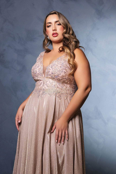 Glitter A-line Evening Gown By: May Queen MQ2137B -
