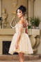 Short Off Shoulder Dress with Beaded Brooch by: May Queen MQ2159 -
