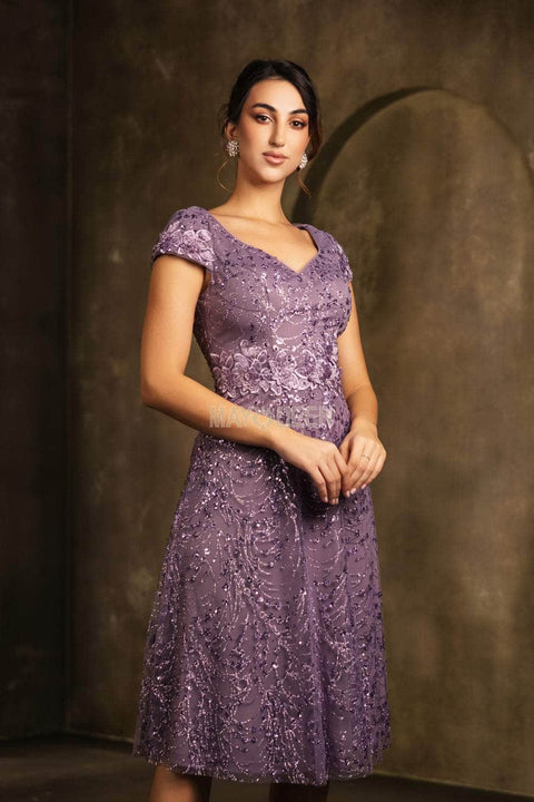 Tea-Length A-Line Dress by May Queen MQ2162