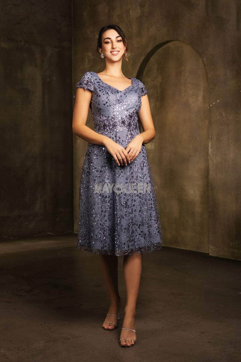 Tea-Length A-Line Dress by May Queen MQ2162
