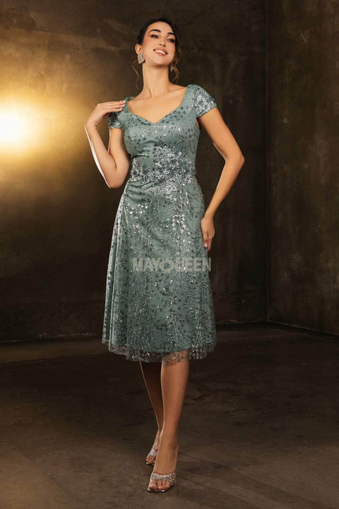 Tea-Length A-Line Dress by May Queen MQ2162