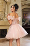 Puff Sleeve Appliqued Corset Short Dress May Queen MQ2164