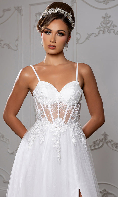 May Queen MQ2209 Sweetheart Lace Applique A-Line Prom Dress – 20