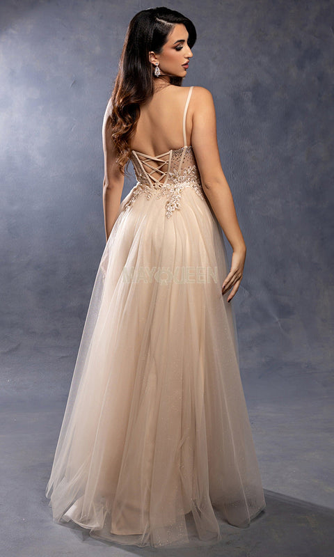 May Queen MQ2209 Sweetheart Lace Applique A-Line Prom Dress – 6