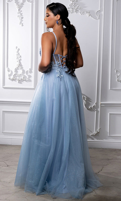May Queen MQ2209 Sweetheart Lace Applique A-Line Prom Dress – 12