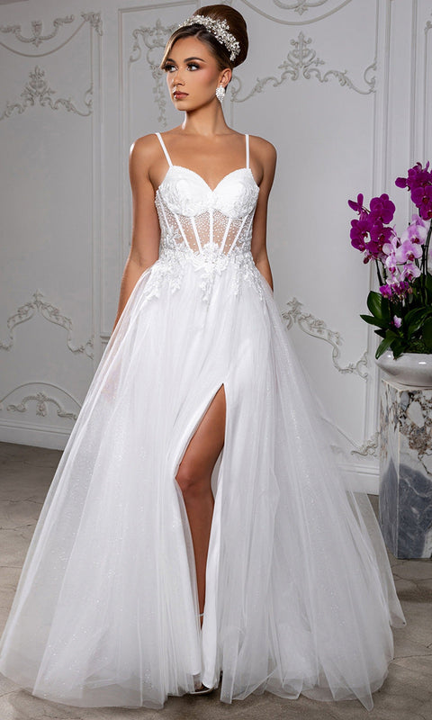 May Queen MQ2209 Sweetheart Lace Applique A-Line Prom Dress – 20