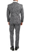 Men's Chicago Slim Fit Black & White Spotted Notch Lapel Suit