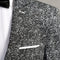 Men's Chicago Slim Fit Black & White Spotted Notch Lapel Suit