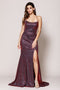 Amelia Couture R012 Long Sleeveless Dress with Metallic Glitter