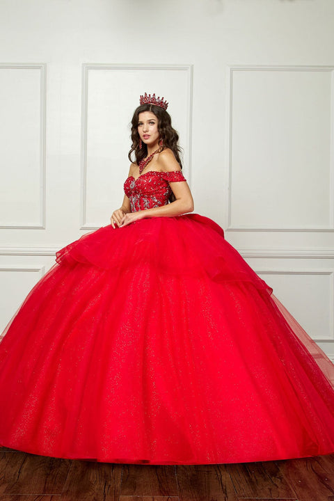 Bella Princess PQ1063 off shoulder bow ball gown by petite adele pq1063 — image 18.0