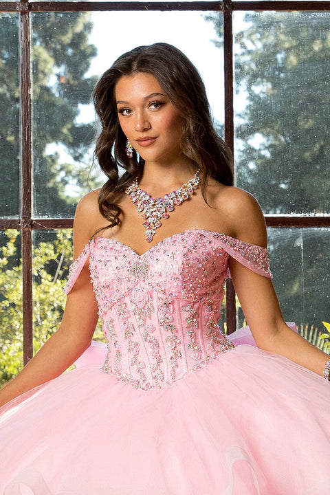 Bella Princess PQ1063 off shoulder bow ball gown by petite adele pq1063 — image 21.0