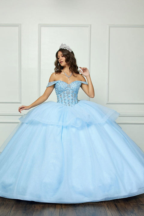 Bella Princess PQ1063 off shoulder bow ball gown by petite adele pq1063 — image 11.0