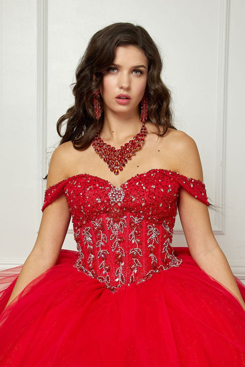 Bella Princess PQ1063 off shoulder bow ball gown by petite adele pq1063 — image 17.0