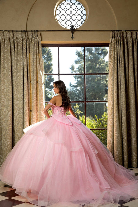 Bella Princess PQ1063 off shoulder bow ball gown by petite adele pq1063 — image 20.0